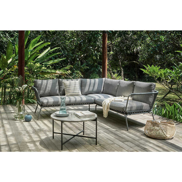 Havana Woven Rope Garden Corner Sofa & Table