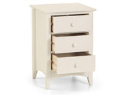 Cameo 3 Drawer Bedside Table - Stone White