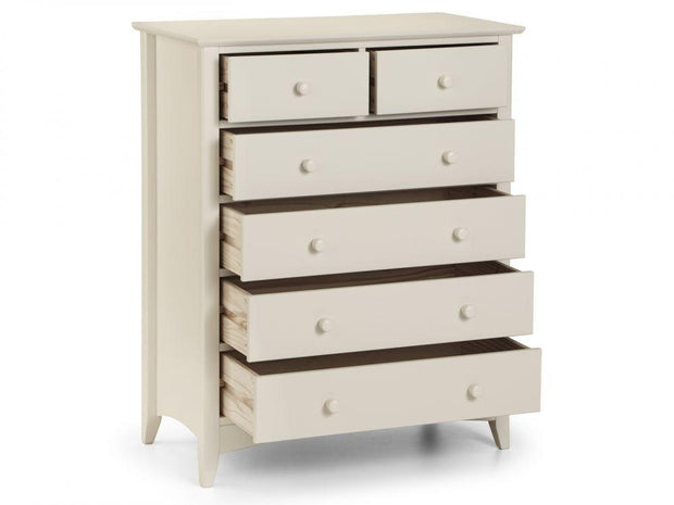 Cameo 4 + 2 Drawer Chest Of Drawers - Stone White