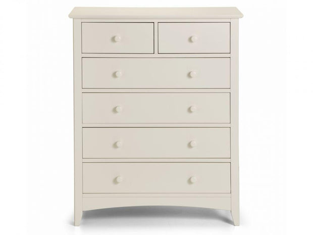 Cameo 4 + 2 Drawer Chest Of Drawers - Stone White