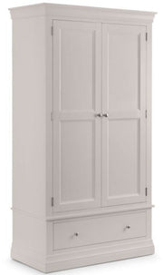 Clermont 2 Door 1 Drawer Wardrobe - Light Grey