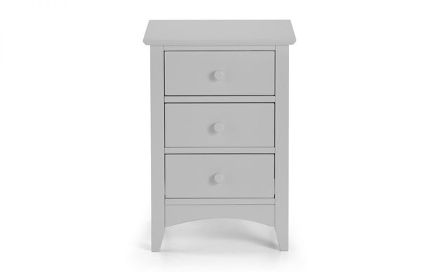 Cameo 3 Drawer Bedside Table - Dove Grey