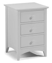 Cameo 3 Drawer Bedside Table - Dove Grey